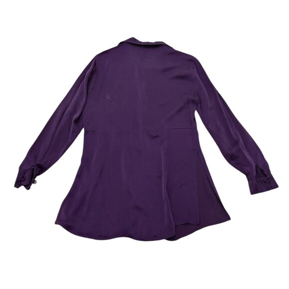 Vintage women’s Karin Varvar blouse silk  plum 1980s - Picture 6 of 6